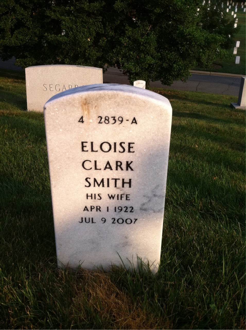 Back of headstone — George Jenkins