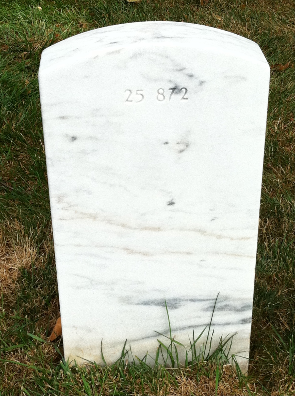 Back of headstone — William Corbin