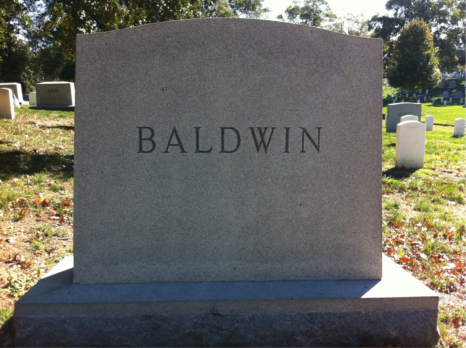 Back of headstone — Perry Baldwin
