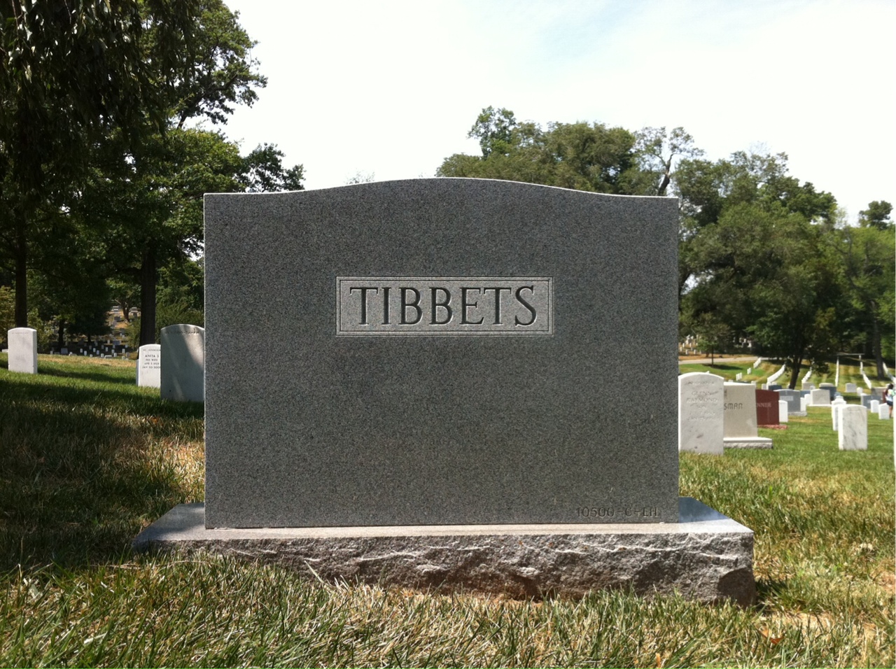 Back of headstone — Richard Tibbets
