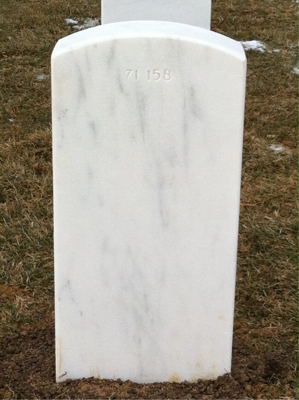Back of headstone — Frank Arangio
