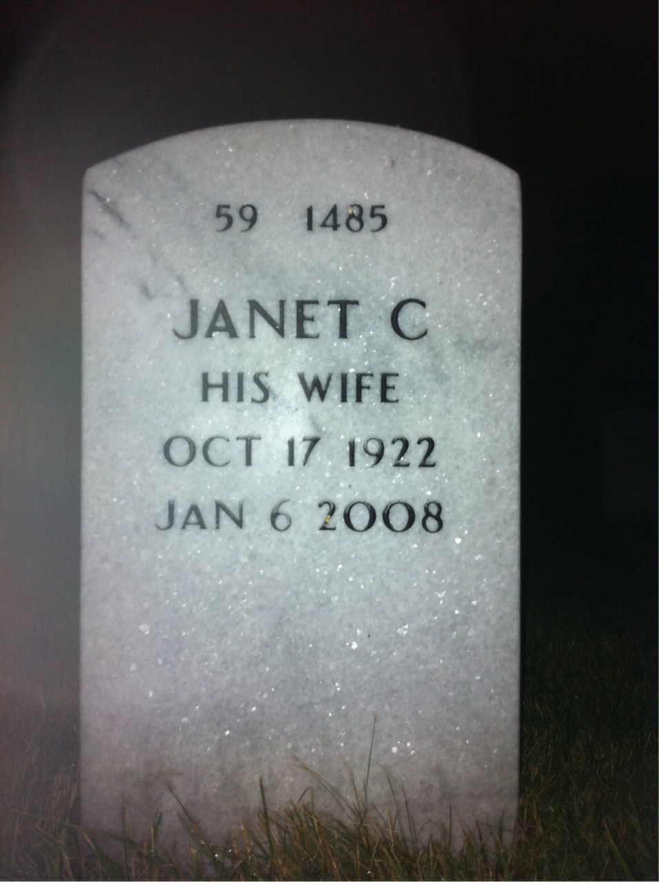 Back of headstone — Erwin Delery