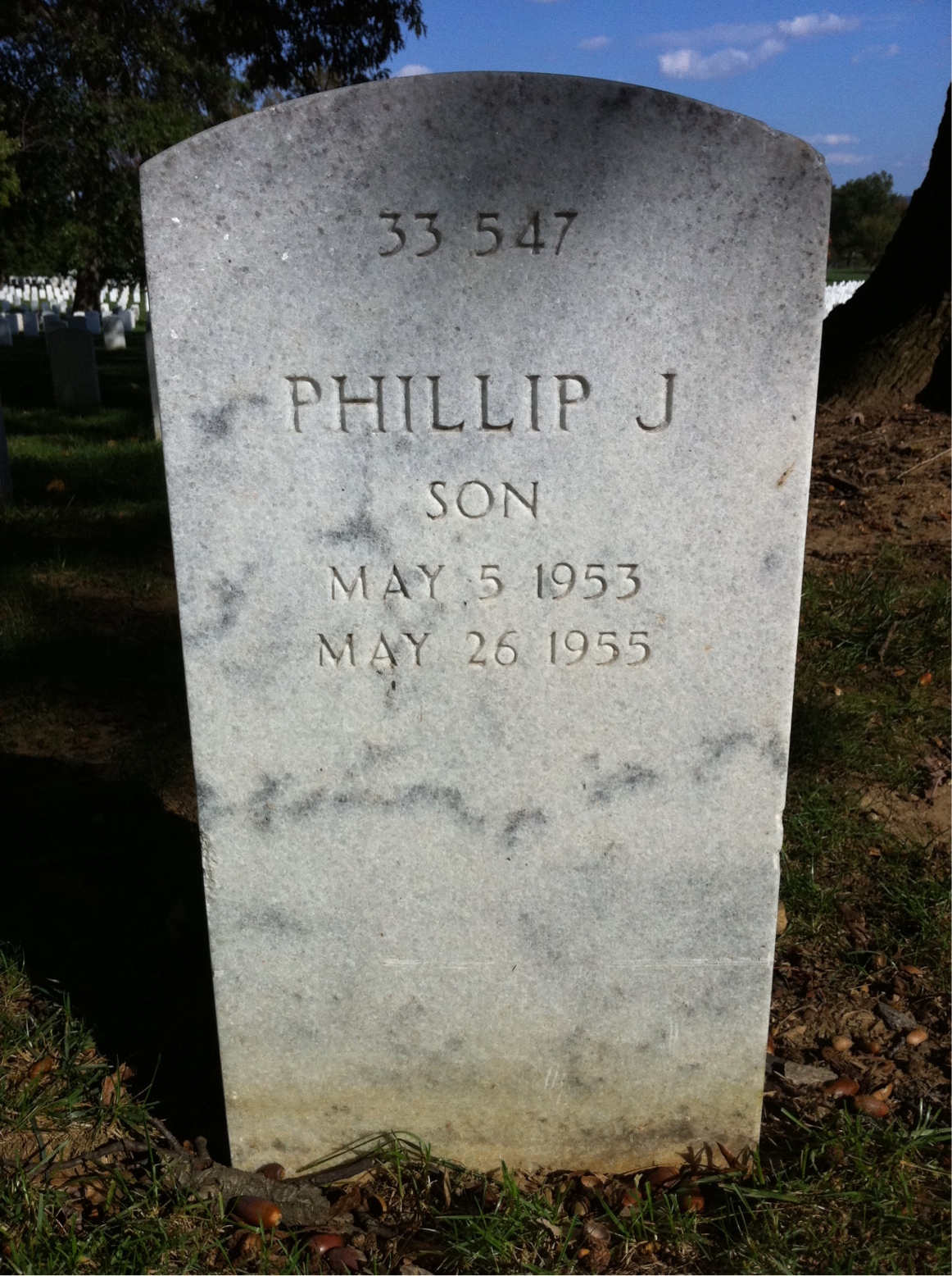 Back of headstone — Phillip Morris