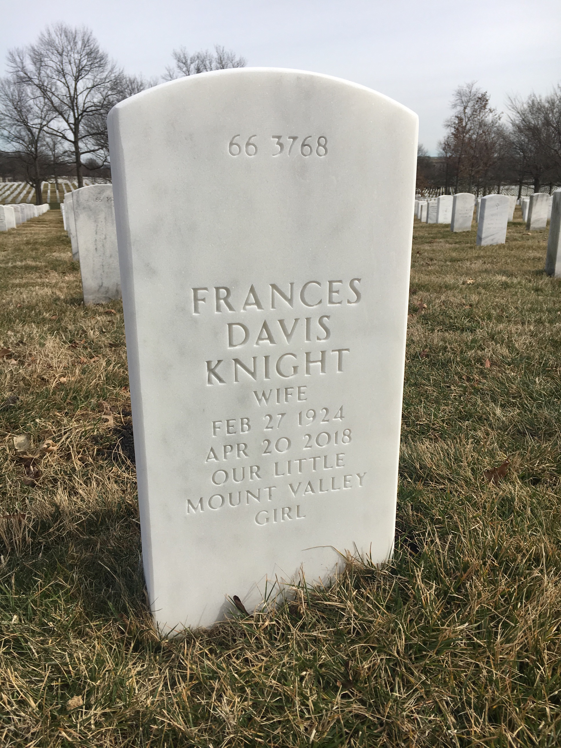 Back of headstone — Richard Knight