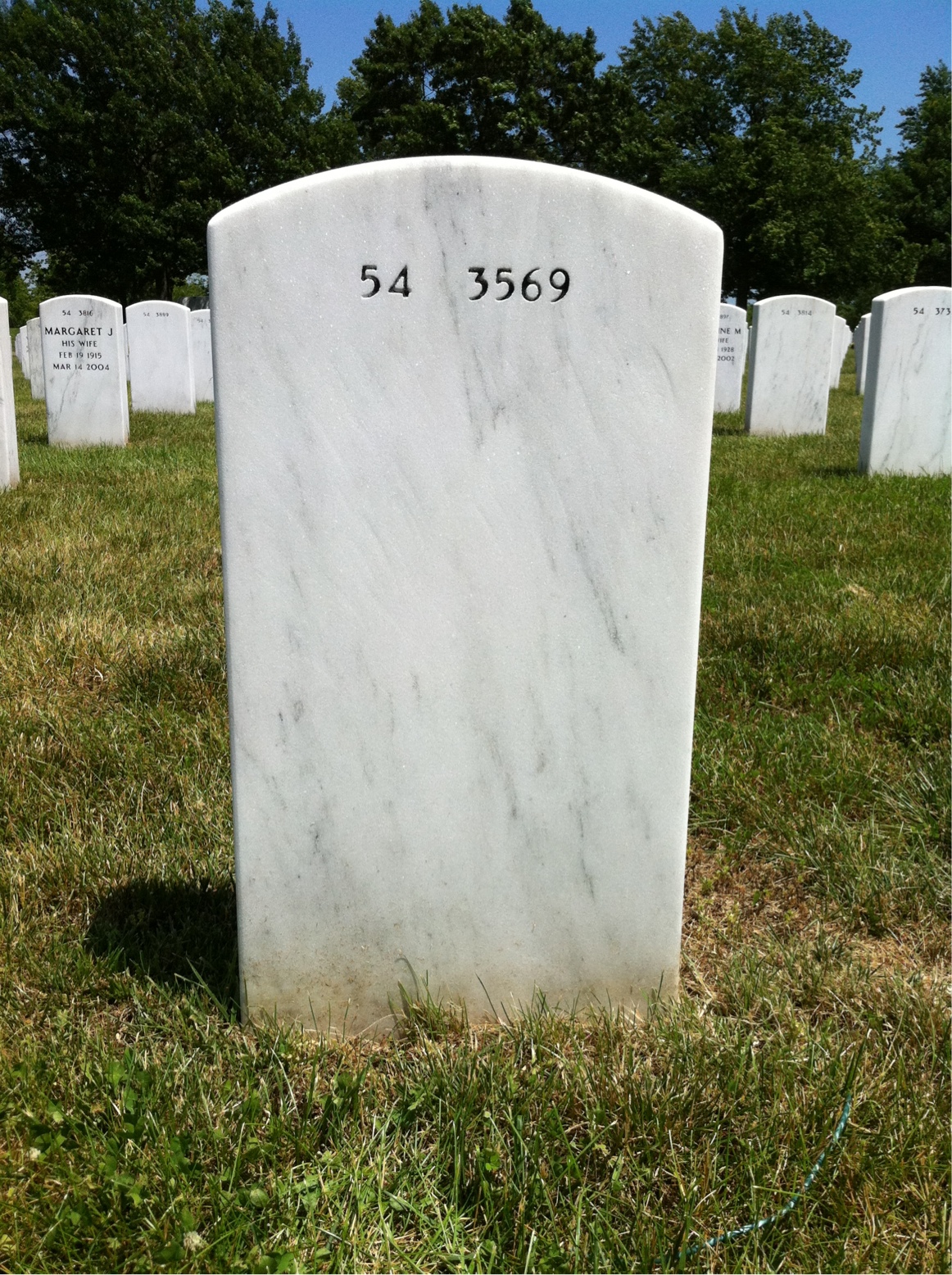 Back of headstone — Morris Bethards