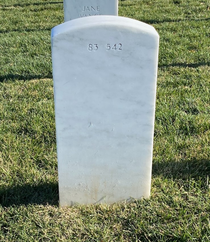 Back of headstone — Alan George Dahms