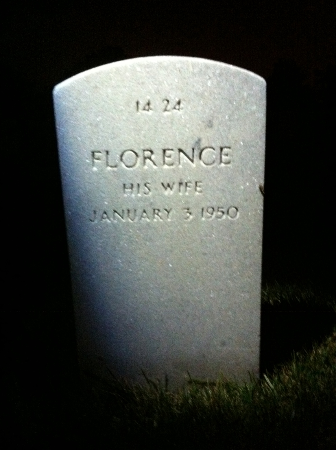Back of headstone — Ernest Morris