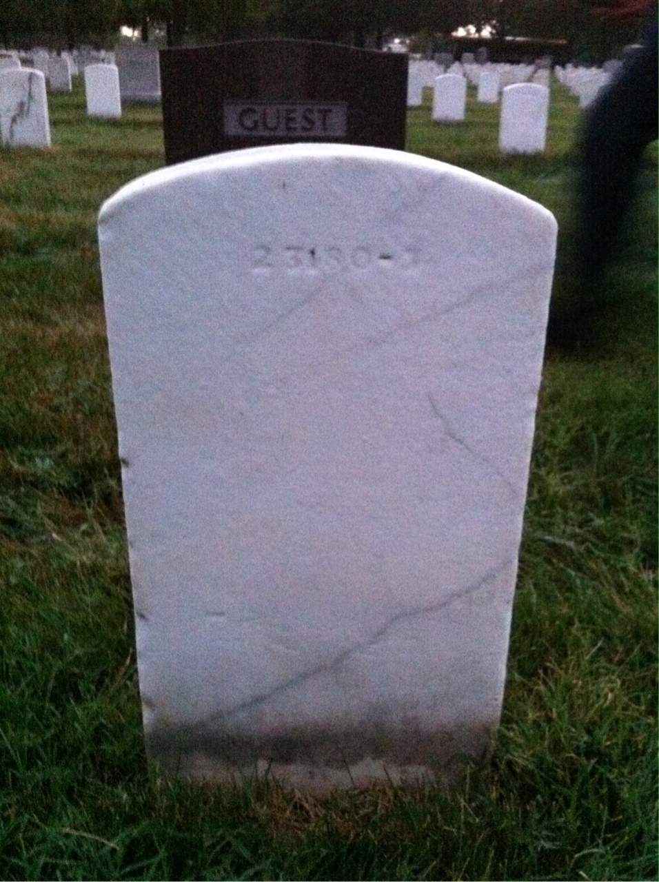 Back of headstone — George Moskey