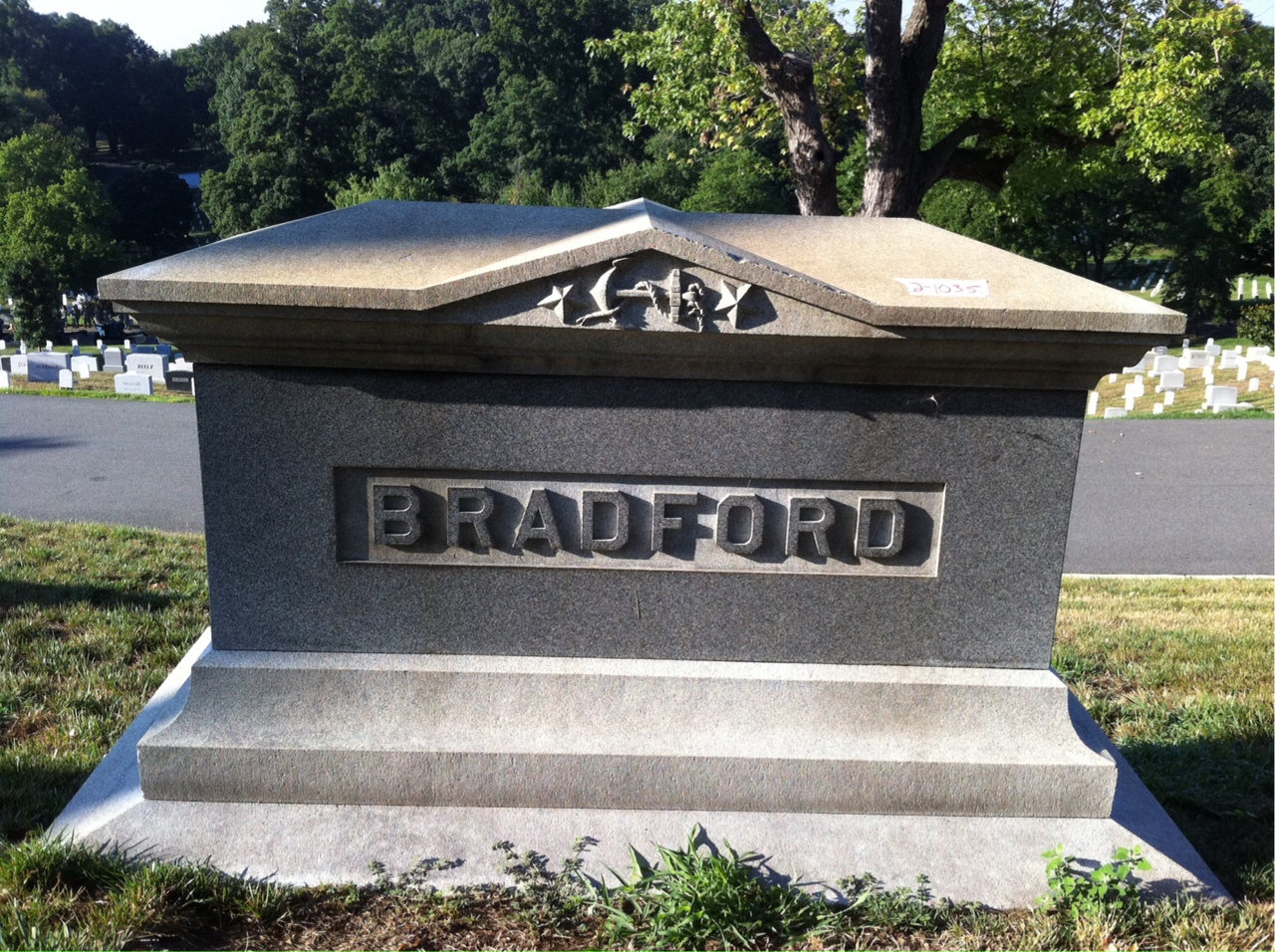 Back of headstone — Harriet Bradford