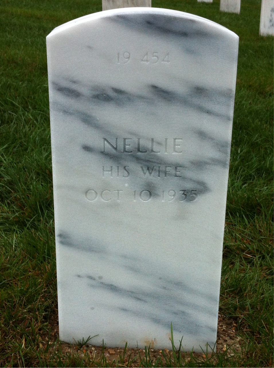 Back of headstone — Carter Baltimore