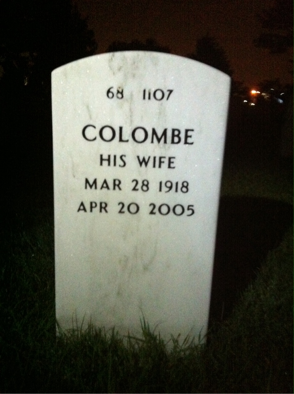 Back of headstone — Charles Melchar
