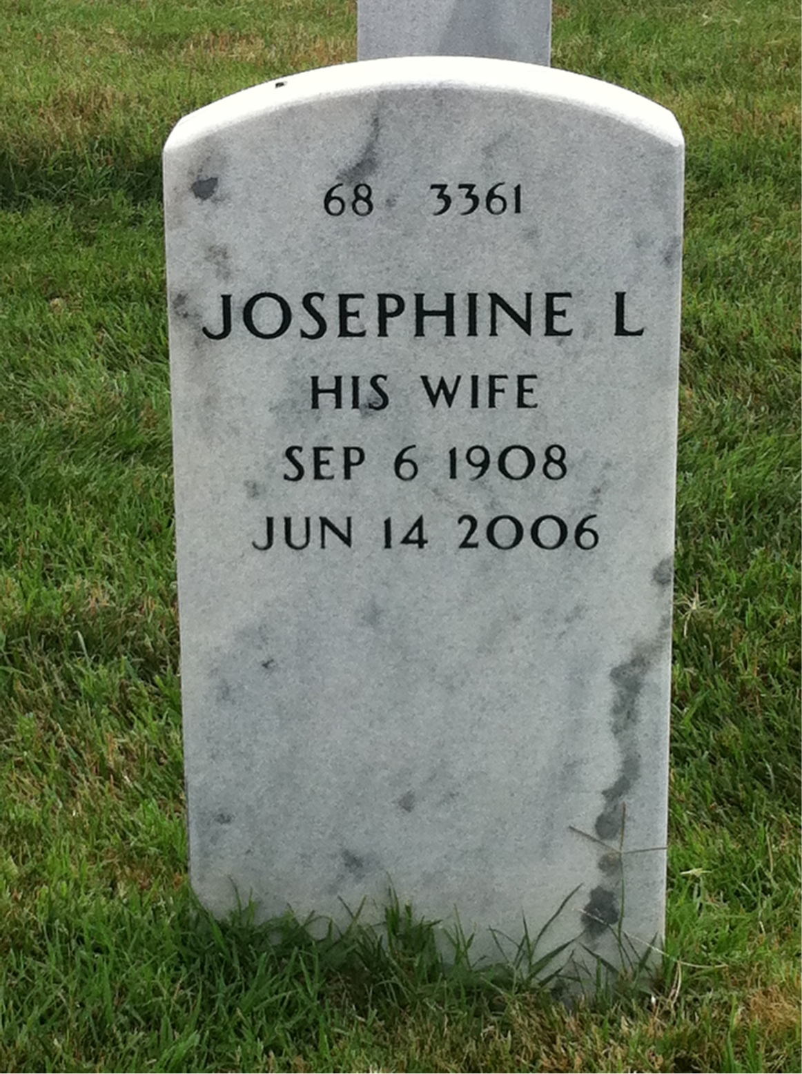 Back of headstone — Herbert Adams