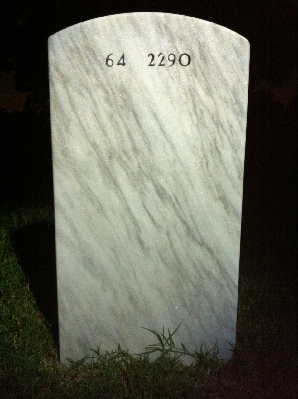 Back of headstone — John Henson