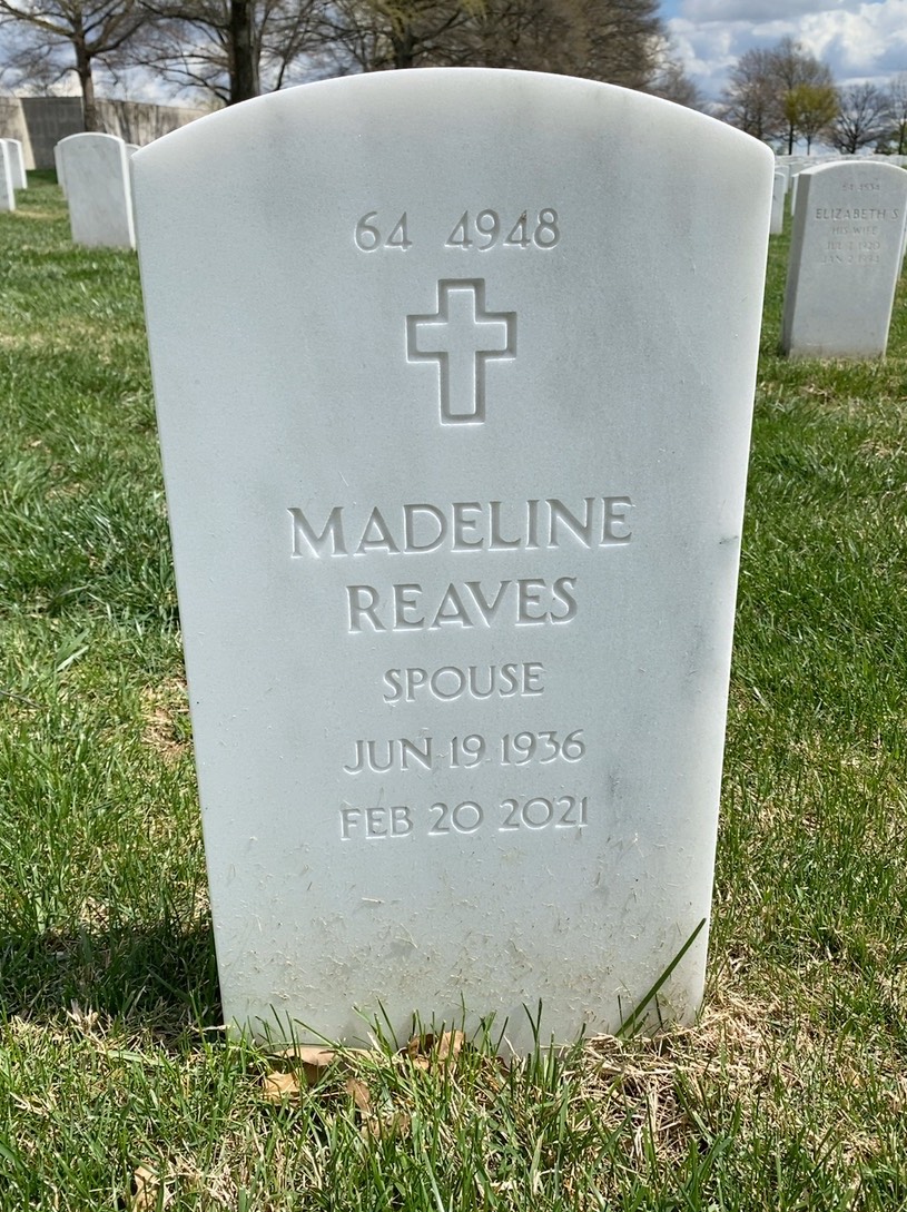 Back of headstone — Robert Reaves