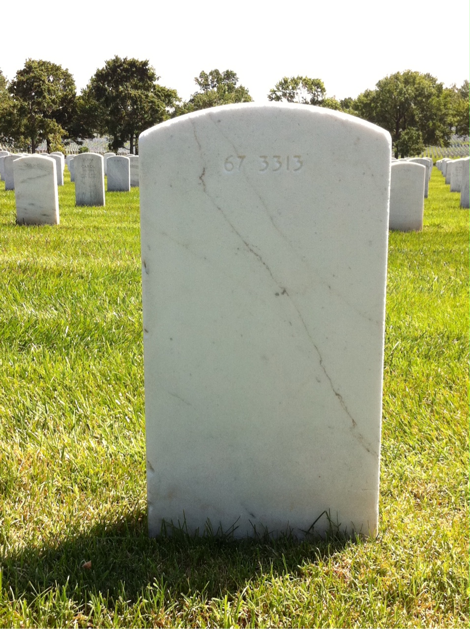 Back of headstone — Vincent John Kirkpatrick