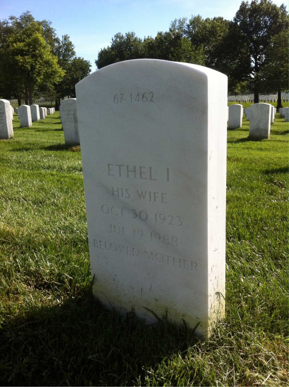 Back of headstone — Harold A Dotterer