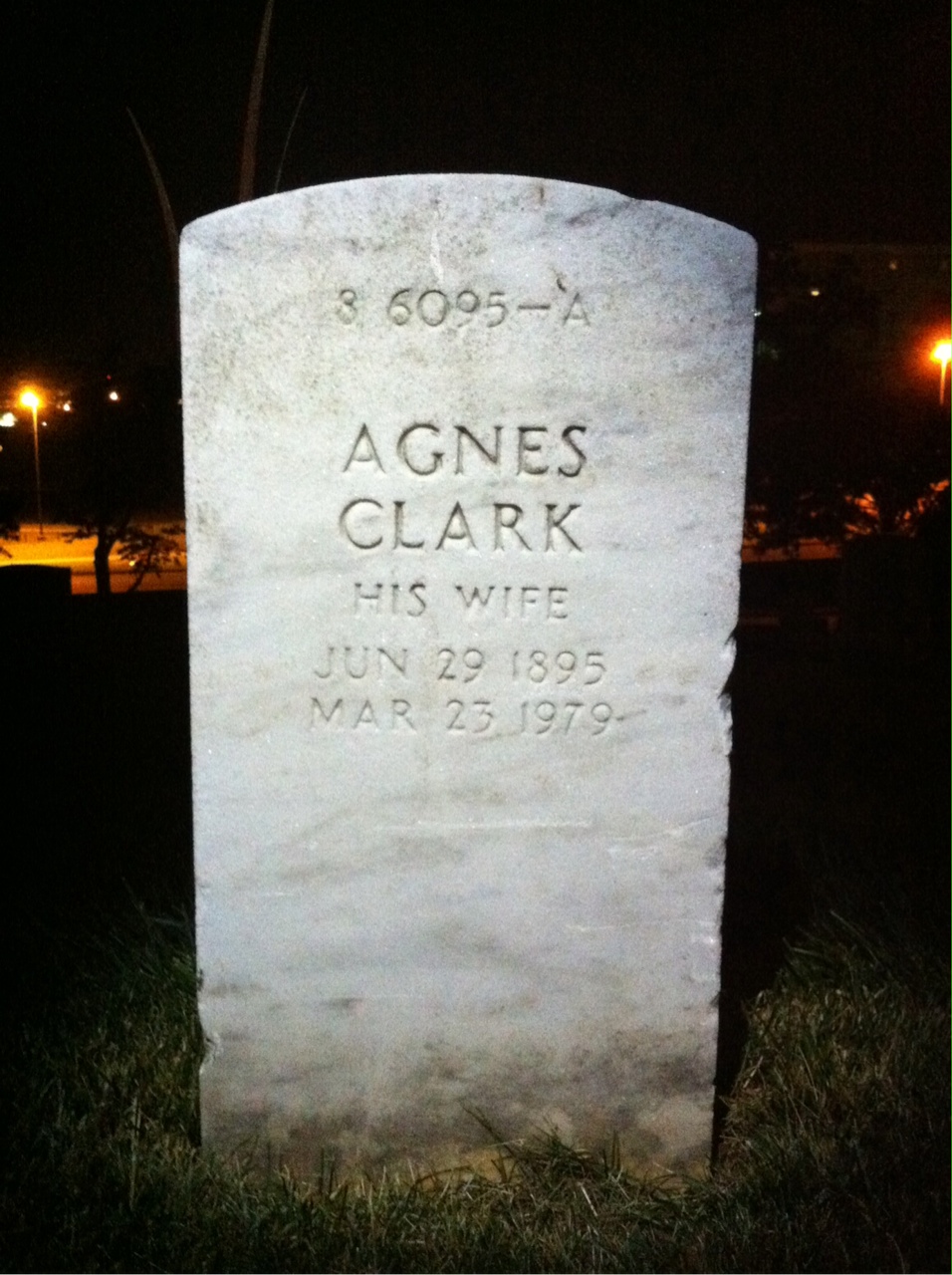 Back of headstone — Thomas J Carroll