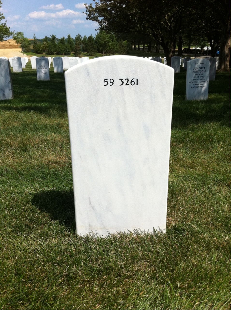 Back of headstone — James Wolff