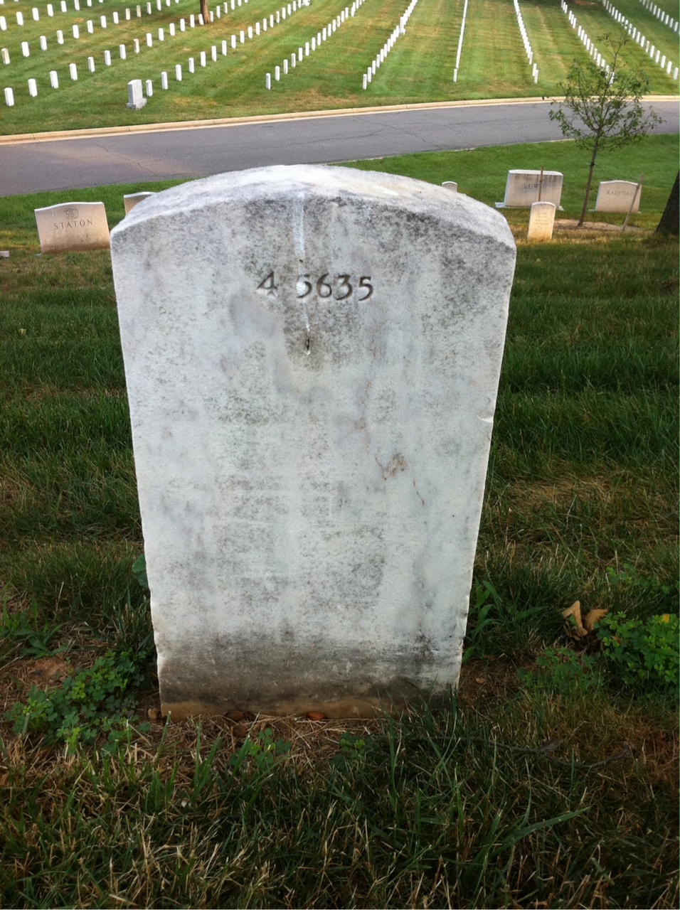 Back of headstone — Robert Mizner