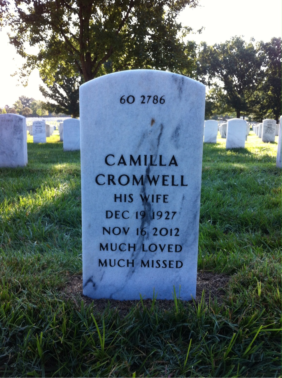 Back of headstone — Charles Anderson