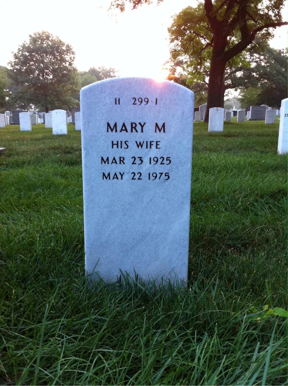 Back of headstone — Frank Oblinger