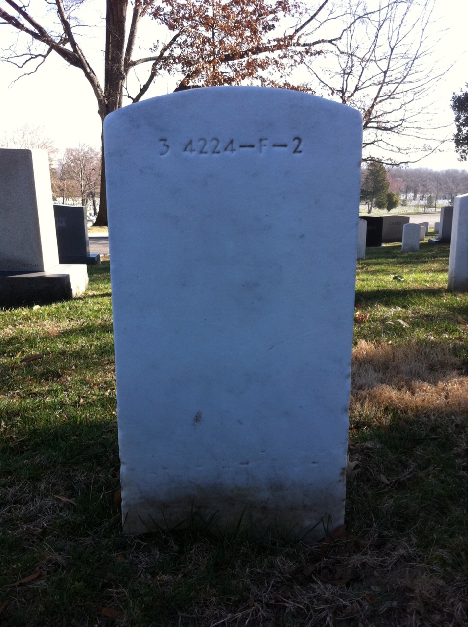 Back of headstone — John Brace