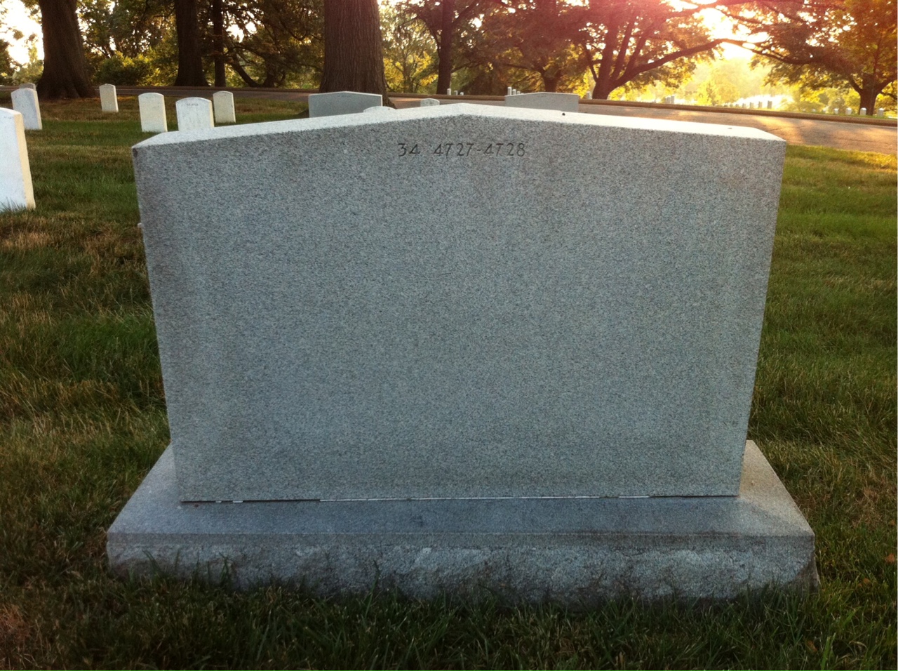Back of headstone — Alvin Murray