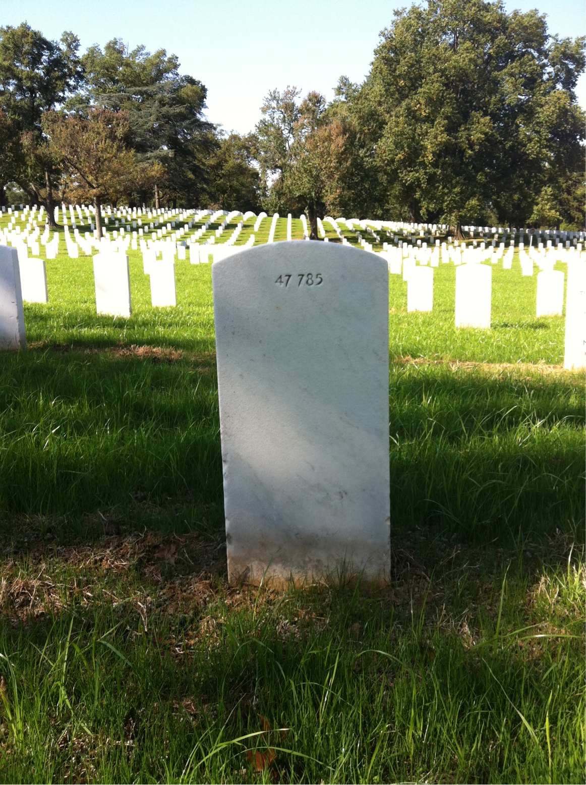 Back of headstone — George Arnold
