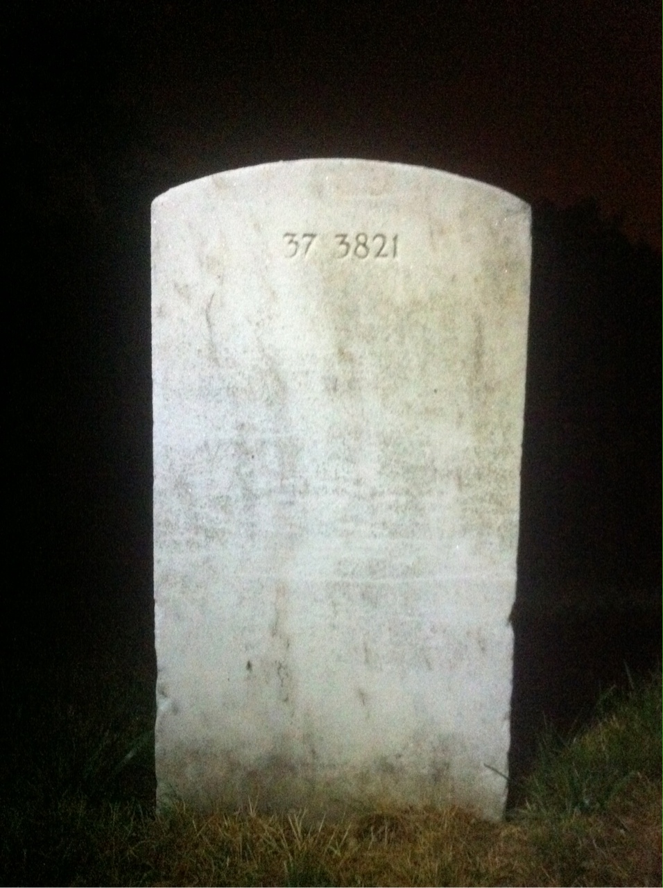 Back of headstone — Thomas Babbington