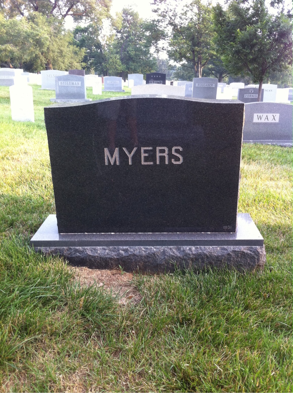 Back of headstone — Sherry Myers