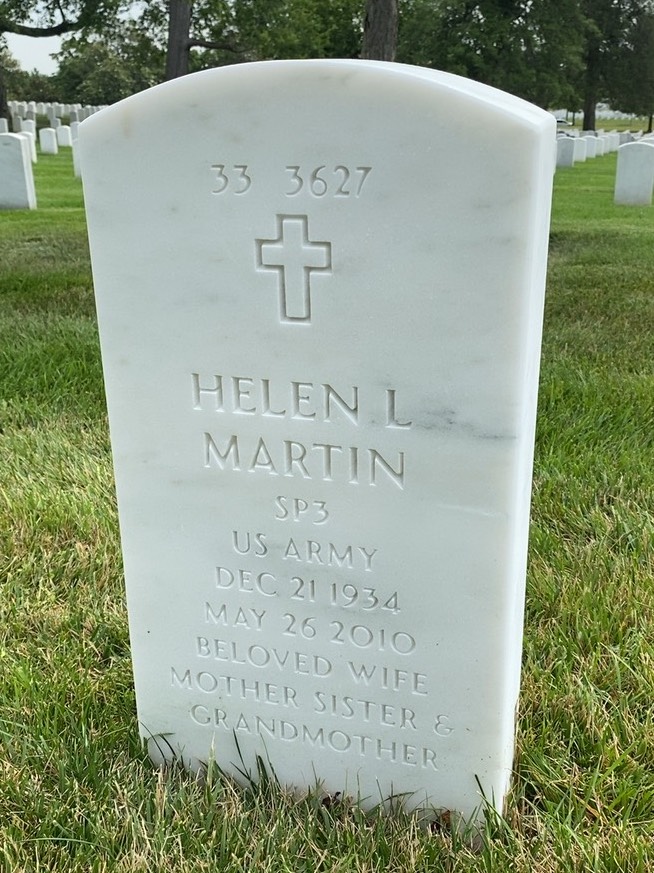 Back of headstone — James Martin