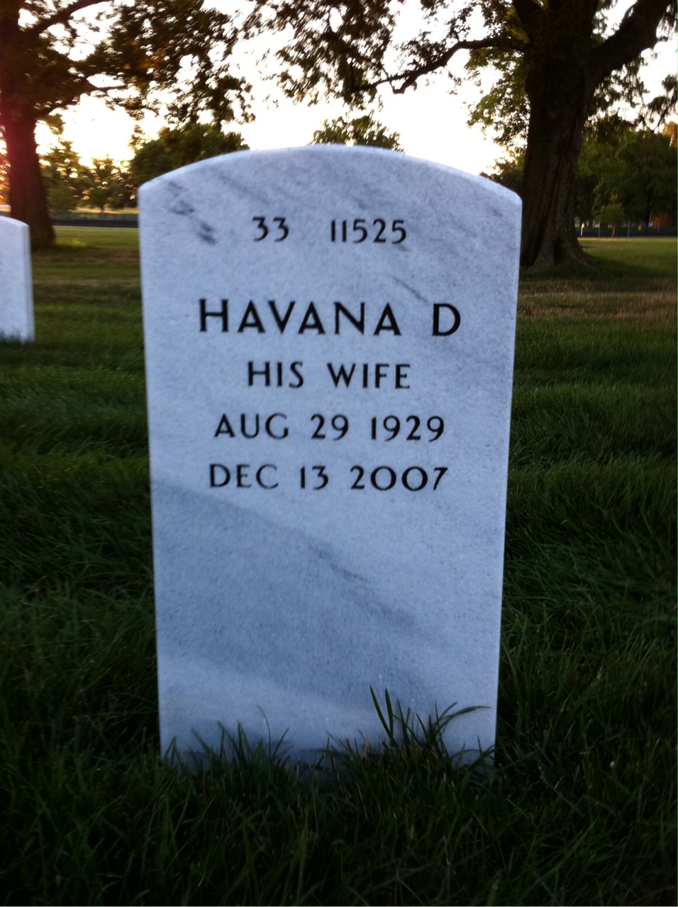 Back of headstone — Alton Martin