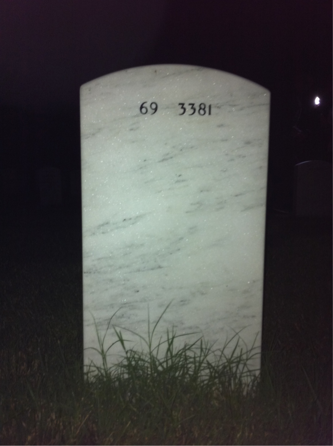 Back of headstone — Willie Banks