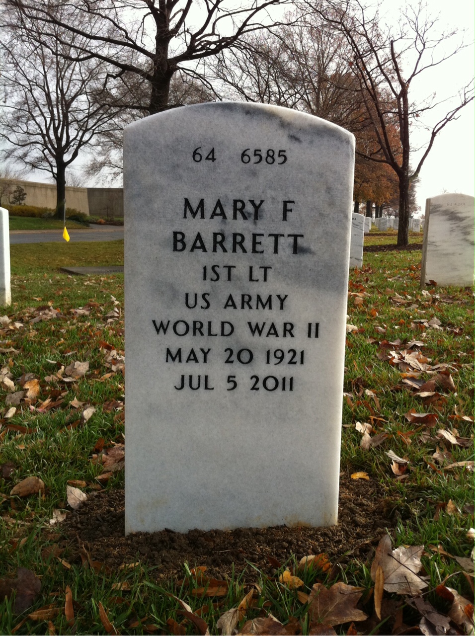 Back of headstone — Benedict Barrett