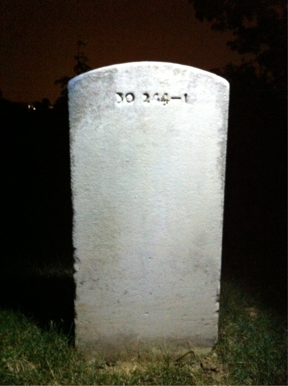 Back of headstone — James Mooney