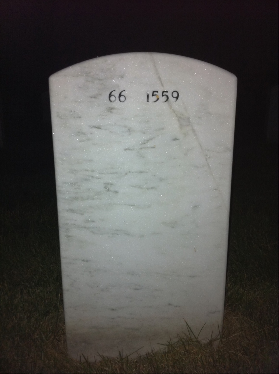Back of headstone — James Warfield