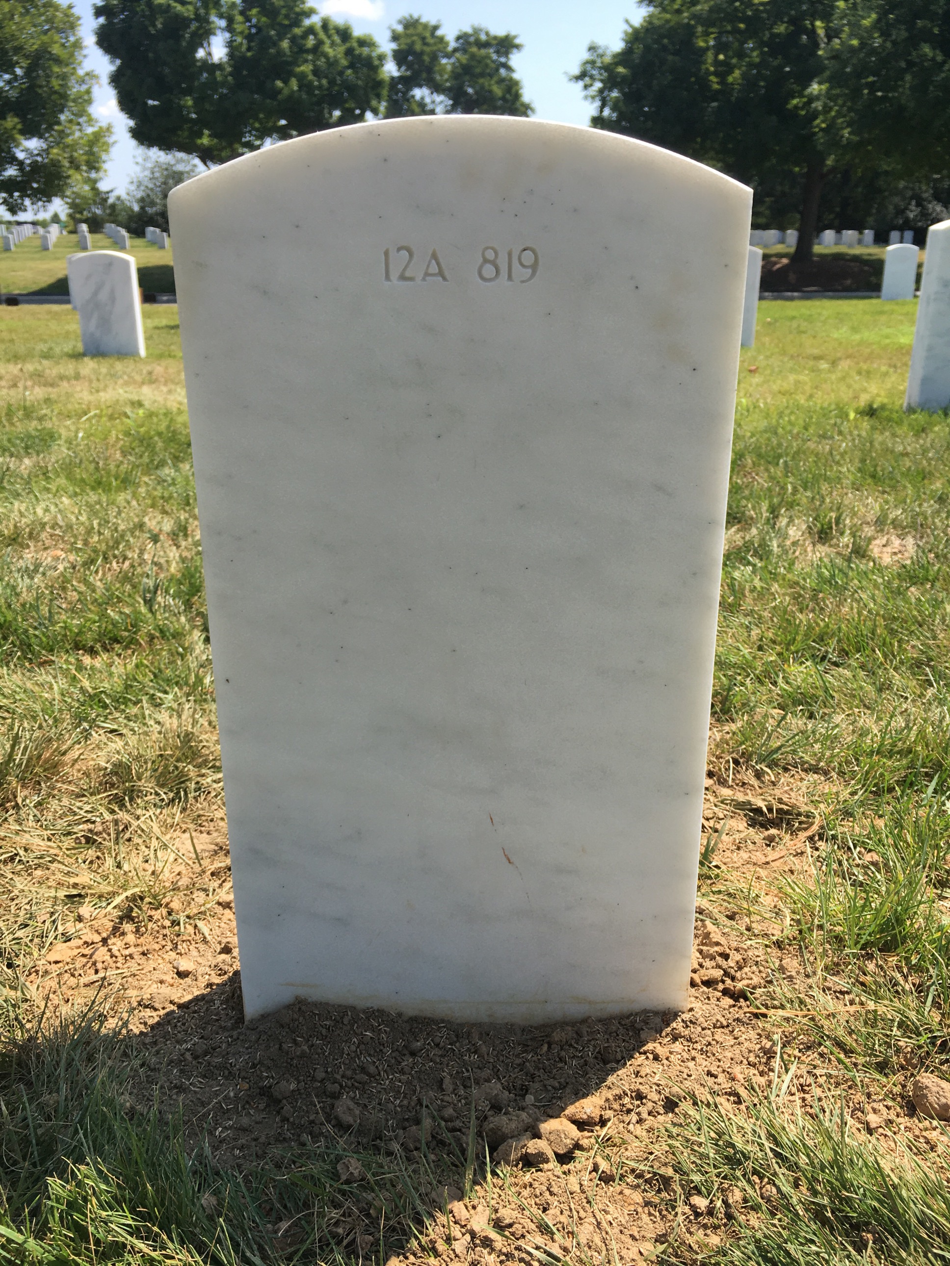 Back of headstone — Cleveland Moffett