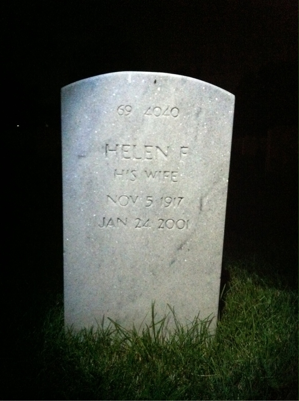 Back of headstone — Darwin Amoroso