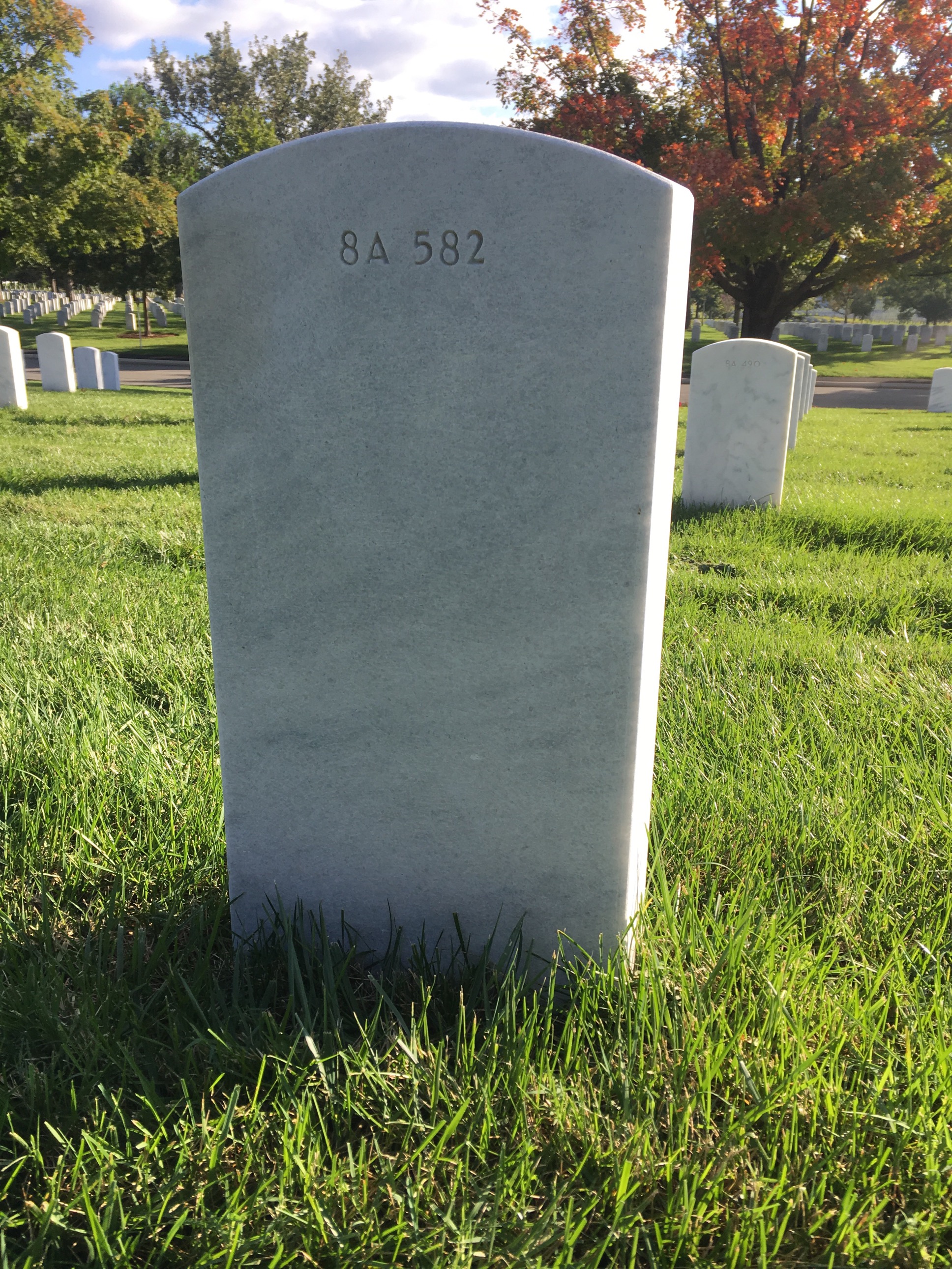 Back of headstone — Milton Moss