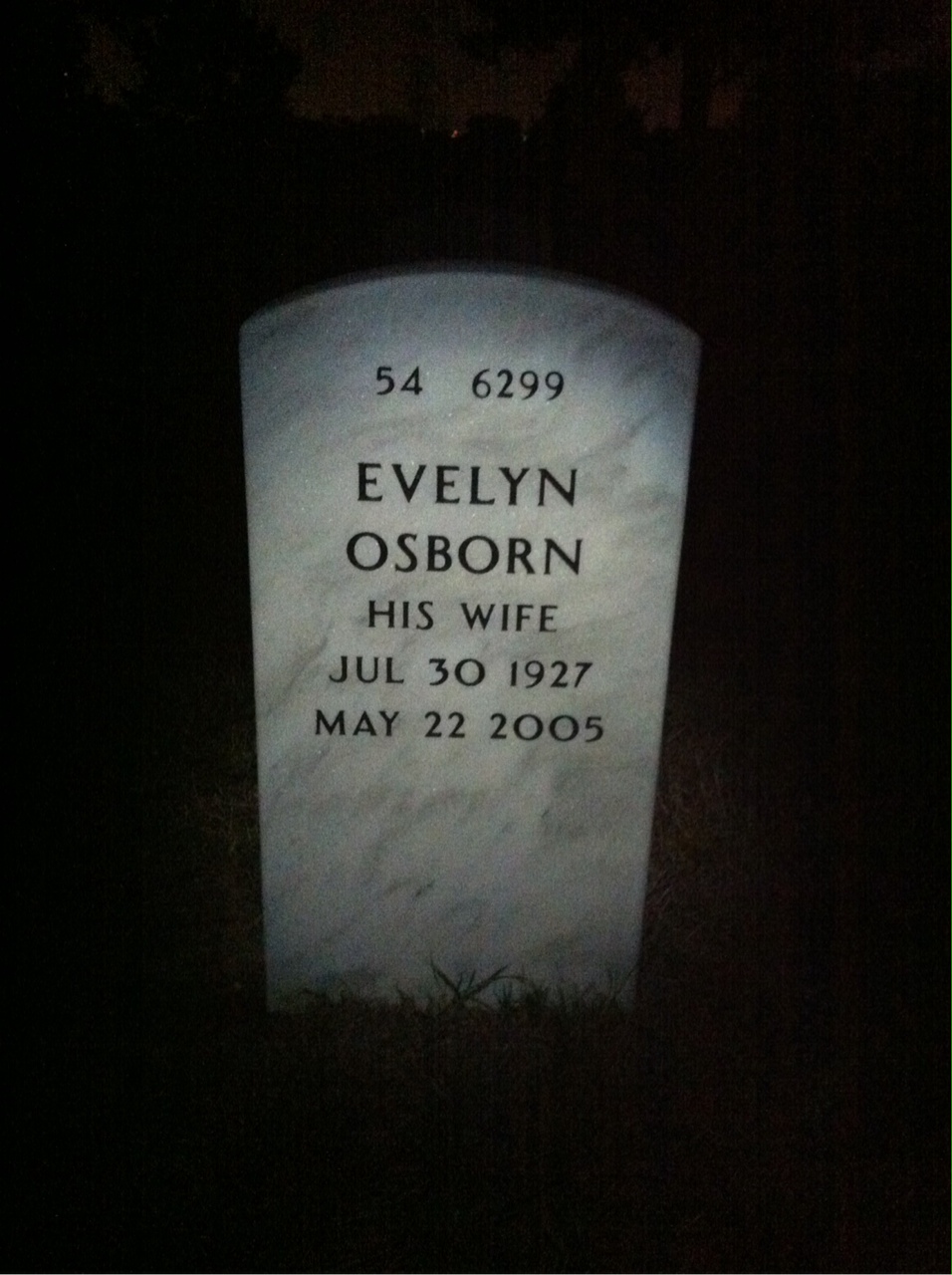 Back of headstone — Robert Glazner