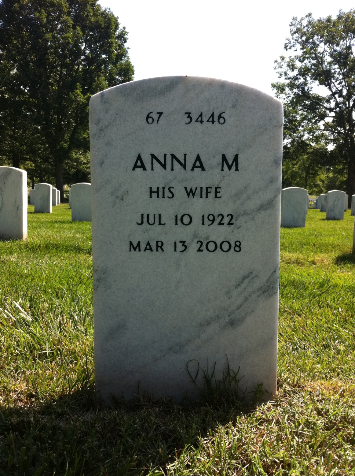 Back of headstone — Burrell Morris