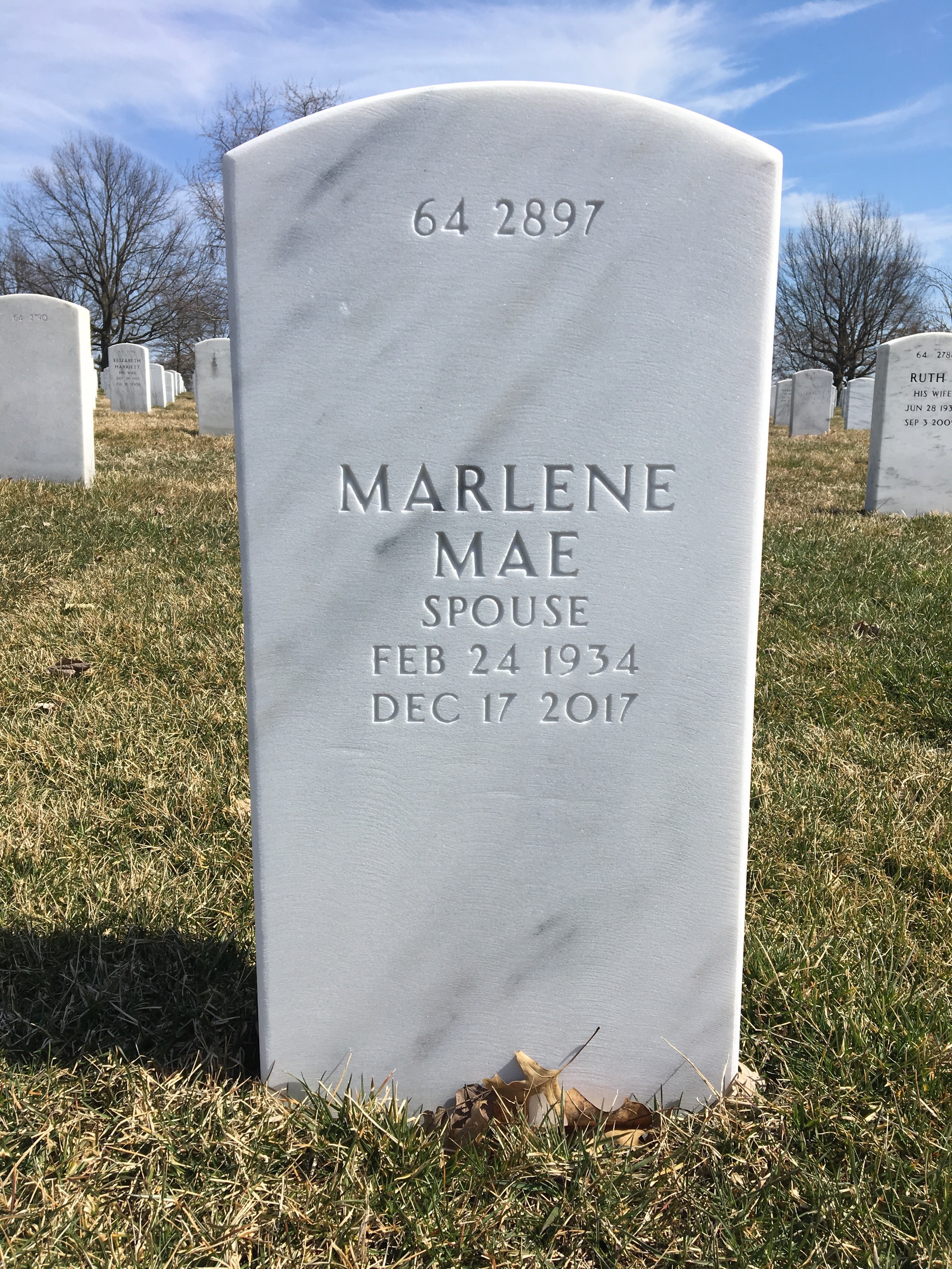 Back of headstone — Donald Pierce