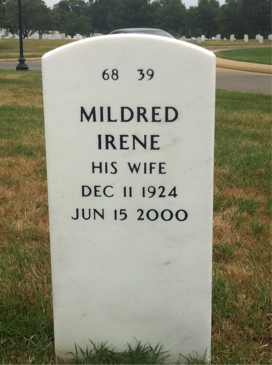 Back of headstone — Willis Kusy