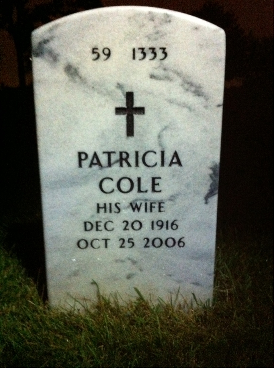 Back of headstone — Samuel Cipparone