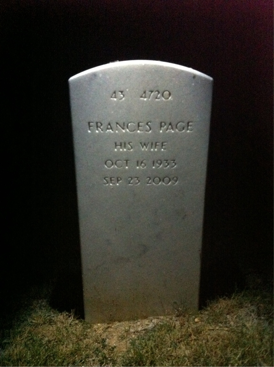 Back of headstone — Donald Willoughby