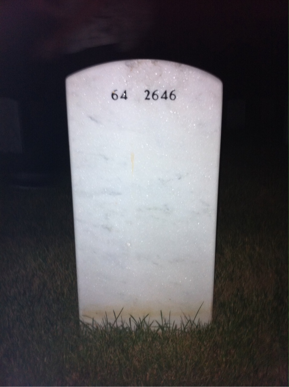 Back of headstone — Ronald Evensen