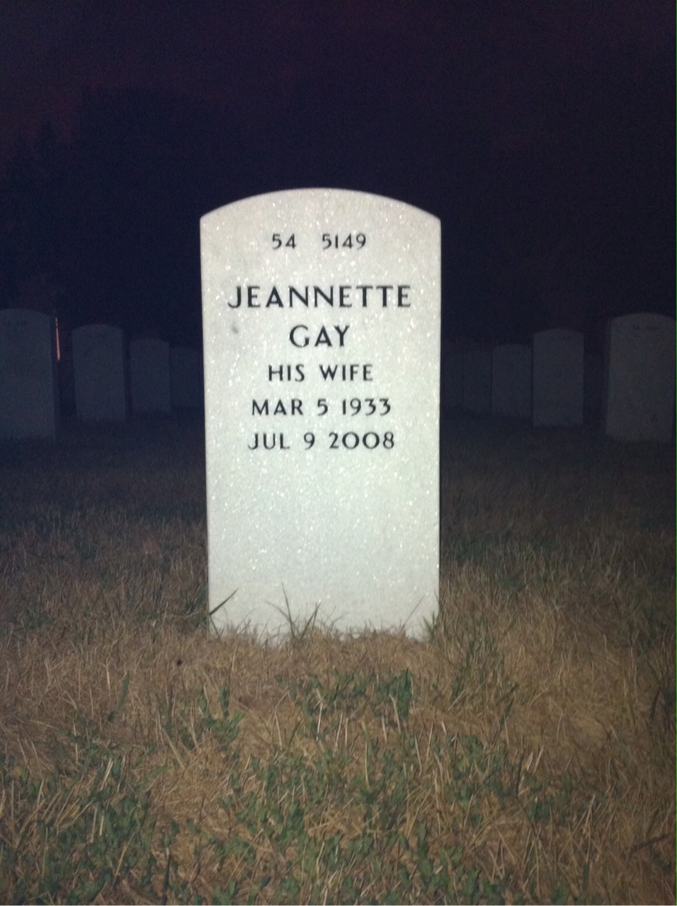 Back of headstone — Vernon Hinkel