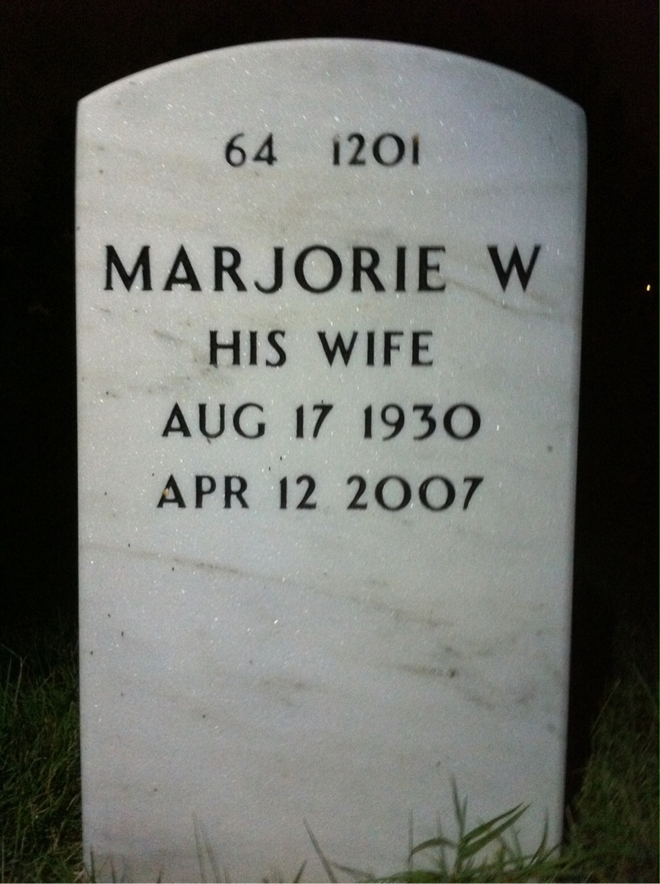 Back of headstone — Harvey Lyon