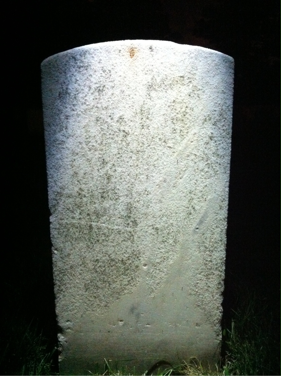 Back of headstone — Joshua Adams
