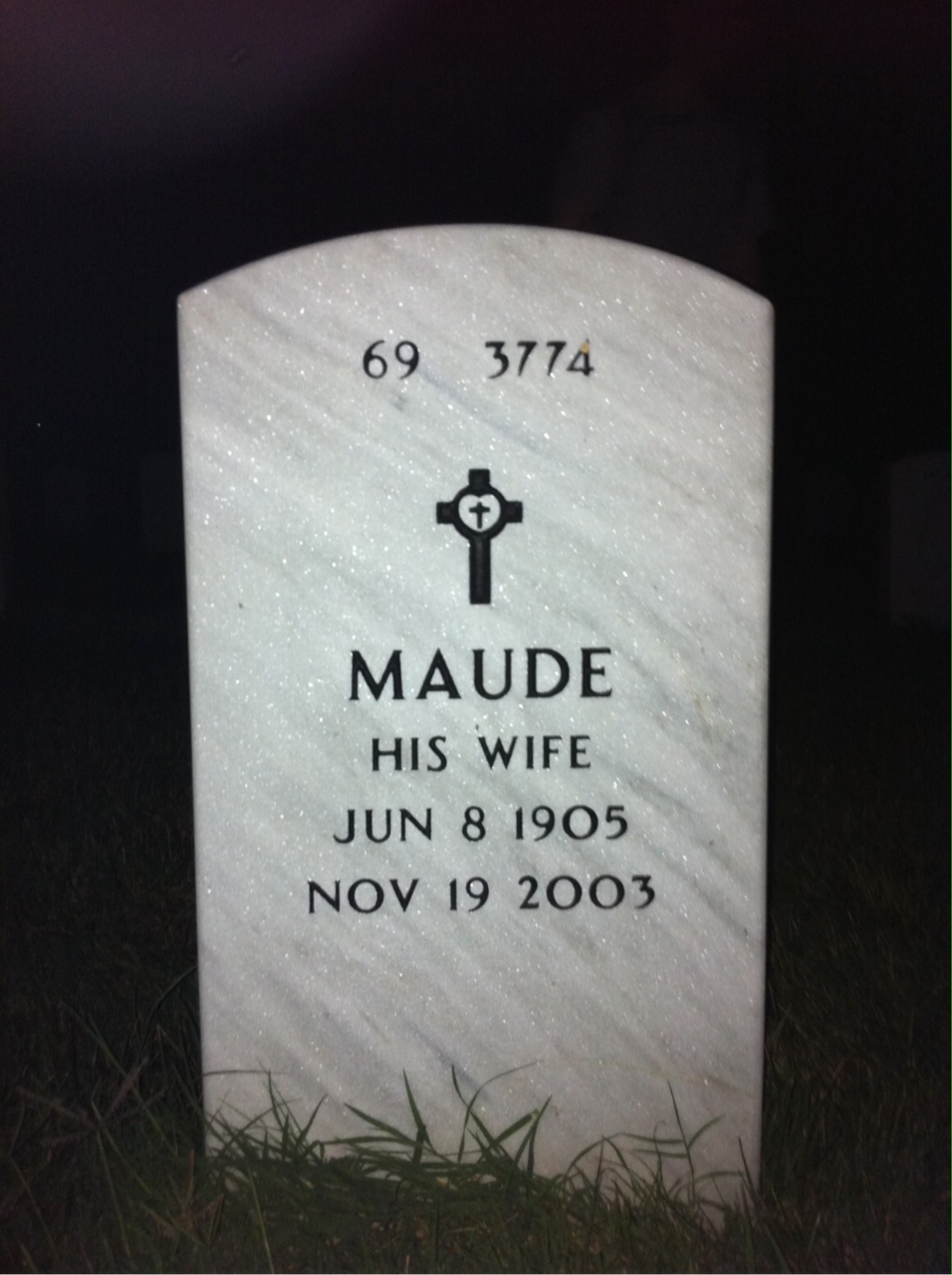 Back of headstone — Monroe Edwards